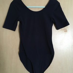 navy scoop back bodysuit